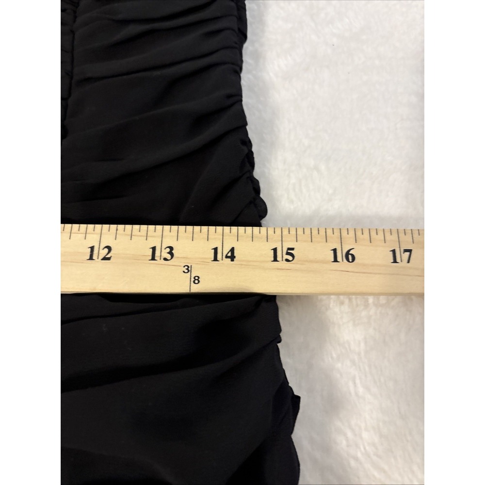 H&M Black Strapless Ruched Cocktail Dress Women's Size 8 Sweetheart Neck - Picture 5 of 8
